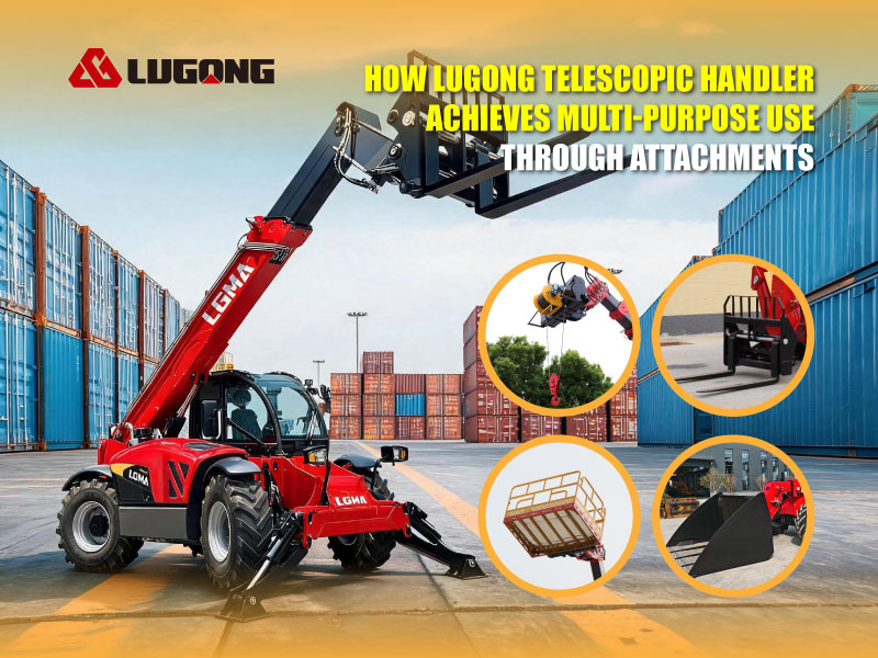 LUGONG telescopic handler with multiple attachments